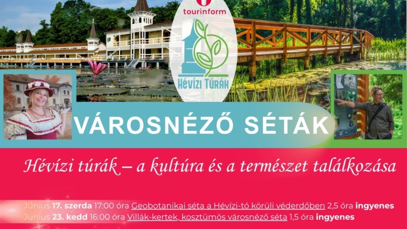 Villák-kertek kosztümös városnéző séta Hévízen Hévíz